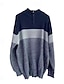 preiswerte Herrenpullover-Herren Pullover Strickpullover Gerippt Stricken Standard Strick Farbblock Viertel Postleitzahl Modisch Basic Freizeitskleidung Verabredung Bekleidung Herbst Winter Gelb Grau S M L