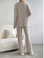 cheap Pajama-setter-Women&#039;s Loungewear Pajama Set Simple Home V Neck Long Sleeve Pullover Pant Spring Fall Black Blue Home Outfits