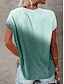 voordelige Bloementhee-dames t-shirt casual print korte mouw normaal tops dagelijks paars groen grijs zomer