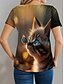 ieftine Tricou cu animale-tricou dama imprimeu casual maneca scurta topuri obisnuite zilnic maro vara