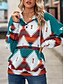 ieftine Magazin grafic Sweatshirts &amp; Hanorace-hanorac de damă hanorac casual geometric îmbrăcăminte zilnică cu gâtul turn cu mânecă lungă galben roz albastru verde toamnă iarnă