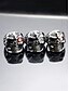 cheap Halloween Accessories-Men&#039;s Skull Rings with Red Gemstone Eyes and Intricate Carvings - Gothic Punk Jewelry for Halloween and Biker Style