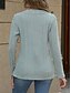 abordables Tops Sencillos para Mujeres-Mujer Camiseta Plano Casual Manga Larga Escote en Pico Tops regulares Diario Botones Marrón claro Azul Piscina Verde Trébol Rosa Brillante Primavera Otoño