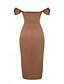 ieftine Rochii de Banchet-Rochie Elegantă Tip Sheath Cocktail Rochie pentru Sărbători Rochie de Întoarcere Acasă Lungime La Genunchi Fără Mâneci Cu Umărul Gol Satin cu Plisaje Fanta rochie pentru a impresiona Rochie de Mască