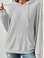 abordables Sweatshirts et Hoodies Texturés-sweat à capuche femme uni col ras du cou manches longues noir vert beige gris automne hiver