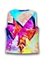 billige Tie Dye &amp; Gradient t-shirt-kvinders t-shirt afslappet print med lange ærmer almindelige toppe v-hals daglig gul pink blå forår &amp;amp;  falde