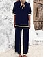 abordables Ropa para estar en casa para mujeres-Conjuntos de mujer, camiseta de manga corta con cuello redondo, camiseta y pantalón, de viscosa, transpirables, informales, cómodos, para uso diario, para verano y primavera, para el hogar