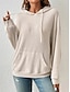 abordables Sweatshirts et Hoodies Texturés-sweat à capuche femme uni col ras du cou manches longues noir vert beige gris automne hiver