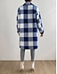 economico Giacche Sherpa-Per donna Giacca in sherpa Cappotto teddy Tenere al caldo Tasche Di tendenza Informale A quadri Da tutti i giorni Monopetto Collo ripiegabile Morbido Manica lunga Capispalla Nero Rosa Blu Autunno