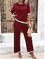 abordables Ropa para estar en casa para mujeres-Conjuntos de mujer, camiseta de manga corta con cuello redondo, camiseta y pantalón, de viscosa, transpirables, informales, cómodos, para uso diario, para verano y primavera, para el hogar