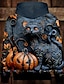 abordables Sudaderas gráficas con capucha-Gato Calabaza Hombre Moda Impresión 3D Sudadera Halloween Sudaderas Negro Con Capucha Bolsillo Impresión 3D Otoño Invierno Diseñador Sudadera con capucha