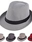 billige Fedora hat-Herre Kentucky Derby Hat Solhat Wild Rim Hat Høj hat Sort Gul polyester Mode Afslappet Gade Daglig Houndstooth Mønster Åndbart