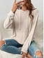 abordables Sweatshirts et Hoodies Texturés-sweat à capuche femme uni col ras du cou manches longues noir vert beige gris automne hiver