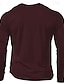 preiswerte Herren -Grafik -T -Shirt-Herren Wort / Satz T Shirt Langarmshirt 100% Baumwolle Langarm Grafik Hemd Hellgrau meliert Schwarz Wein Bequemes T-Shirt Urlaub Straße Modedesigner-Kleidung