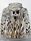 baratos Capuz com estampados gráficos-Fantasma Homens Moda Impressão 3D Moletom Halloween Moletons Branco Com Capuz Bolsos Impressão 3D Outono Inverno Designer moletom com capuz