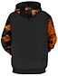 abordables Sudaderas gráficas con capucha-Sudadera con capucha de color cómodo y moda para hombre con estampado 3D de calabaza, sudadera con capucha de Halloween, sudadera con capucha naranja
