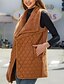 voordelige Blazers &amp; Kostuums-Dames Winterjas Buiten Straat Alledaagse kleding Herfst Winter Normaal jas Normale pasvorm Thermisch Warm Ademend Stijlvol Casual Jacks Mouwloos Effen Kleur Met zakken Zwart Bruin Lichtgrijs