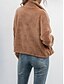 levne Sherpa bundy-Dámské Fleecová bunda Teddy Coat Zahřívací Prodyšné Zip Kapsy Podšité fleecem Na běžné nošení Barevné bloky Dovolená ulice Denní nošení Jdeme ven Zip Přehnutý Běžný Dlouhý rukáv Svrchní oděvy Bíl