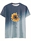 voordelige Bloementhee-dames t-shirt casual print korte mouw normaal tops dagelijks paars groen grijs zomer