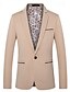billige Herre Klassiske Blazere-Herre Blazer jakke utendørs Kontor &amp; Karriere Avslappet Lomme Nøytral Alle årstider Polyester Helfarge Lomme Knapper Enkeltkneppet Blazer Svart Burgunder Mørk Marineblå Kakifarget