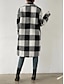 economico Giacche Sherpa-Per donna Giacca in sherpa Cappotto teddy Tenere al caldo Tasche Di tendenza Informale A quadri Da tutti i giorni Monopetto Collo ripiegabile Morbido Manica lunga Capispalla Nero Rosa Blu Autunno