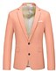 cheap Men&#039;s Classic Blazers-Men&#039;s Graduation Cocktail Attire Blazer Ceremony Wedding Party Business Attire Fashion Casual Spring &amp;  Fall Polyester TR Plain Pocket Casual / Daily Single Breasted Blazer Light Pink Yellow Pink