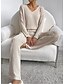 cheap Pajama-setter-Women&#039;s Loungewear Pajama Set Simple Home V Neck Long Sleeve Pullover Pant Spring Fall Black Blue Home Outfits