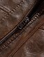 cheap Faux Leather Jackets-Men&#039;s Faux Leather Jacket Biker Jacket Red Leather Jacket Daily Vacation Windproof Warm Splice Fall &amp; Winter Plain Fashion Classic Hooded Regular Faux Leather Black Wine Khaki Dark Gray Coffee Jacket