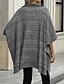 preiswerte Einfarbige Farben-Damen Pullover Brautkleider schlicht Feste Farbe Troyer Halber Reißverschluss Zip Halbe Ärmel Lange Oberteile Stricken Täglich Schwarz Beige Herbst Winter