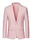 billige Herre Klassiske Blazere-Herre drakter utendørs Arbeid Daglig Lomme Mote Daglig Vår &amp; Vinter Polyester Bomullsblanding Helfarge Lomme Knapper Enkeltkneppet Blazer Rosa Himmelblå Oransje