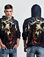abordables Sudaderas gráficas con capucha-Hombre Moda Impresión 3D Sudadera Vacaciones Ropa de calle Sudaderas Negro Manga Larga Con Capucha Estampado Invierno Primavera &amp; Otoño Diseñador Sudadera con capucha