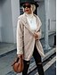 baratos Jaquetas Sherpa-Mulheres Jaqueta sherpa Casaco de pelúcia Manter Quente Zíper Bolsos Moda Casual Tecido Trabalho Abertura Frontal Aberto para a Lateral Ajuste Largo Manga Longa agasalhos Preto Vermelho Cinzento