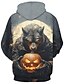 economico felpe con cappuccio grafico-felpe con cappuccio da uomo con stampa 3D, colore comfort, zucca, lupo mannaro, moda, felpe con cappuccio, felpe con cappuccio di Halloween, nere