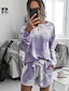 billiga Pajamasättare-dam loungewear pyjamasset 2 delar tie dye casual comfort hem crew neck rosa blå hemoutfits