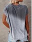 voordelige Bloementhee-dames t-shirt casual print korte mouw normaal tops dagelijks paars groen grijs zomer