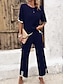 abordables Ropa para estar en casa para mujeres-Conjuntos de mujer, camiseta de manga corta con cuello redondo, camiseta y pantalón, de viscosa, transpirables, informales, cómodos, para uso diario, para verano y primavera, para el hogar