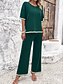 abordables Ropa para estar en casa para mujeres-Conjuntos de mujer, camiseta de manga corta con cuello redondo, camiseta y pantalón, de viscosa, transpirables, informales, cómodos, para uso diario, para verano y primavera, para el hogar