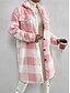 economico Giacche Sherpa-Per donna Giacca in sherpa Cappotto teddy Tenere al caldo Tasche Di tendenza Informale A quadri Da tutti i giorni Monopetto Collo ripiegabile Morbido Manica lunga Capispalla Nero Rosa Blu Autunno