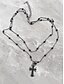 cheap Halloween Accessories-Gothic Layered Cross Choker Necklace for Women – Halloween Costume Jewelry, Black Leather and Chain Design
