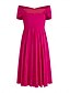 abordables Robes de cocktail-Robe de cocktail en A élégante robe longueur thé sans manches épaules dénudées automne invitée de mariage en tissu extensible avec robes froncées