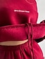billige Kvinders sweatsuits-Dame Sweatshirt Sherpa Fleece bukser Bukser Sweater Set Langærmet Rund hals Helfarve Bogstaver Varm udendørs Sort Rød Lysebrun Forår Overdimensionerede