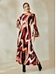 cheap Print Casual Dress-Geometric Boho Style U Neck Maxi Dress