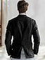 voordelige Heren Elite Buitenkleding-Voor heren Kostuums Formeel Bruiloft Vuosipäivä Gevoerd Dagelijks Jasje / jack Lente &amp; Herfst 100% linnen Effen Kleur Zak Knop Comfortabel Open voorzijde Blazer Zwart