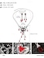voordelige Halloween Accessoires-Gotische schedelhartketting en oorbellen met rode kristallen druppels - Halloween-statementsieraden voor cosplay en speciale evenementen