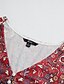 abordables T-shirt Boho-Mujer Camiseta Henley Shirt Floral Cosecha Étnico Diario Básico Manga 3/4 Escote en Pico Tops regulares Festivos Fin de semana Botones Estampado Rojo Morado Verde Trébol Caqui Gris Otoño invierno