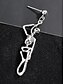 cheap Halloween Accessories-Gothic Skeleton Dangle Earring with Ear Cuff, Vintage Silver Halloween Jewelry for Cosplay and Punk Fashion
