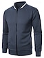 preiswerte Lässige Jacken-Herren Leichte Jacke Freizeitjacke College Jacke Täglich Urlaub Atmungsaktiv Tasche Jacquard Frühling &amp; Herbst Glatt Modisch Klassisch Ständer Standard Schwarz Burgunderrot Marineblau Khaki Dunkelgray