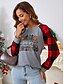 preiswerte T-Shirts für Damen-Damen T-Shirt Weihnachten Alltag Casual Langarm Grau Herbst Winter