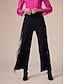 cheap Women&#039;s Pants-Cotton Black Tassel Wide Leg Maxi Pants