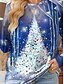 levne Dámské mikiny a mikiny s kapucí-Dámské Mikina Polyester Vánoční stromek Vánoce Tisk Na běžné nošení Tričkový Dlouhý rukáv Lehce elastické Podzim Zima